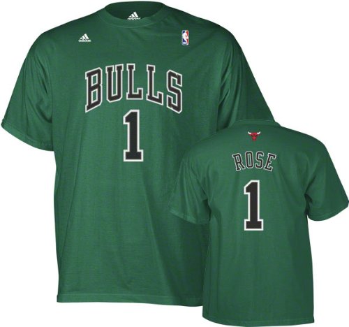 Chicago Bulls Derrick Rose St. Patricks Day Green T Shirt (Small)