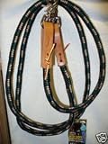 Weaver nylon barrel reins green black tan horse tack