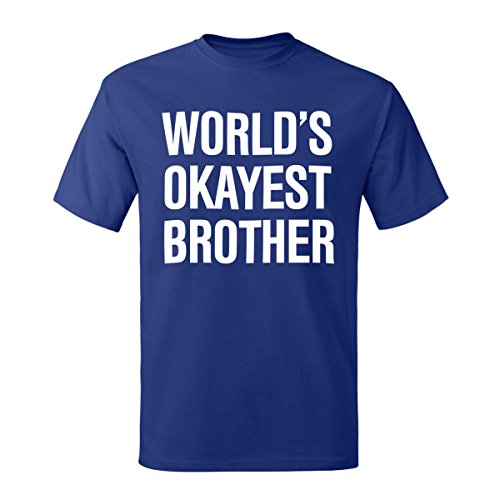 Men’s “World’s Okayest Brother” Graphic T-Shirt Hanes Cotton Preshrunk Tagless X-Large