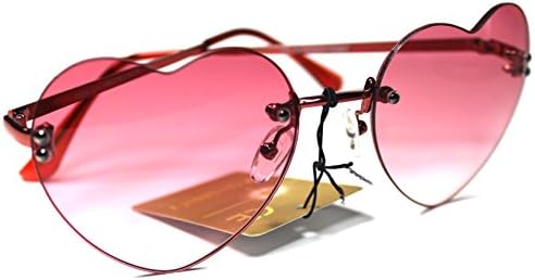 #CB11-S5 Celebrity Eyewear ® Sexy Heart Aviator Women's Sunglasses Red Trim