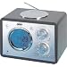 AEG MR 4104 Klassik-Radio (UKW-/MW-Tuner, LCD-Uhr, Weckfunktion, Teleskopantenne, Breitband-Lautsprecher, Temperatur-Anzeige) Schwarz