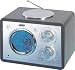 AEG MR 4104 Klassik-Radio (UKW-/MW-Tuner, LCD-Uhr, Weckfunktion, Teleskopantenne, Breitband-Lautsprecher, Temperatur-Anzeige) Schwarz