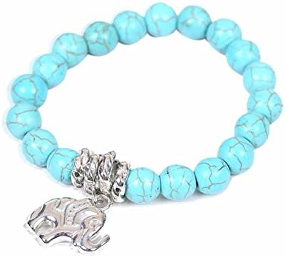 LUU Ethnic Loving Heart Silver Turquoise Bracelets