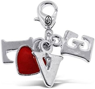 Addicting Charms L-o-v-e with Heart Shaped O Letters for Bracelet or Pendant Necklace