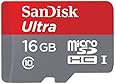 SanDisk Ultra 16GB MicroSDHC Class 10 UHS Memory Card Speed Up To 30MB/s With Adapter - SDSDQUA-016G-U46A [Old Version]