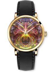 SPRAWL Aanalog Fashion Series Gold Ladies Watches of Genuine Black Leather Strap,Unique Wrist Watch for Women Girls Designed with Model of colorful lines