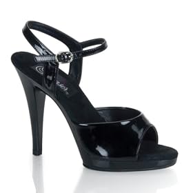 Buy 4 1 2 Inch Trendy Black Dress Sandal Ladies High Heeled Shoes Ankle Strap Black by SummitFashion