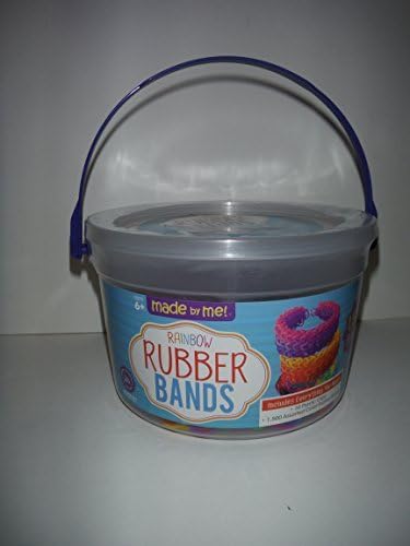 Rainbow Rubber Bands Bucket 1500 Bands + 10 Clips Bracelet Making