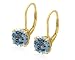 Gold Overlay Sterling Silver 8mm Round Blue Topaz Earrings