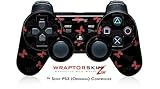 Sony PS3 Controller Skin Pastel Butterflies Red on Black