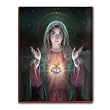 Wood Plaque - Immaculate Heart of Mary - Mounted on 1/4" Wood And Beveled Frame - 13"x16" - MADE IN ITALY