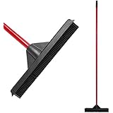 Jumbl Rubber Broom - Soft Natural Rubber Bristles with Built-in Squeegee Edge. Sucks up All the Floor Dust, Hair. Great for Floor, windows - Scratch Free, Water Resistant - Perfect for Cat/Dog Hair