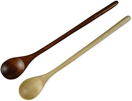 Haiwa Good Grips Handmade Wooden Long-handled Small Spoon for Baby Feeding