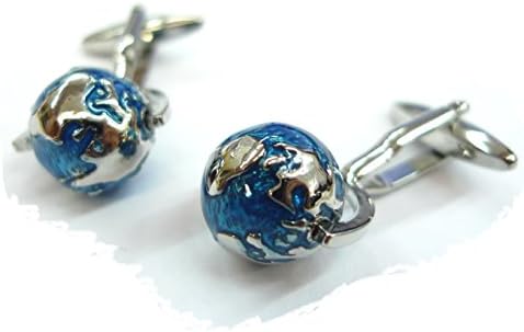 Workable Spinning Globe Cufflinks World's Map Gemelos NO BOX 011047-1 NB