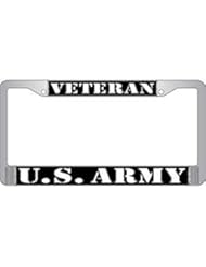 Single Detail Page Misc: US Army Veteran Auto License Plate Chrome Frame USA - Eagle
