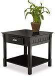 Review Winsome  / Winsome 20124 Black Beechwood END TABLE WITH ONE DRAWER ONE SHELF