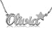 Name Necklace with Star Double Thick Silver, Best Quality Name Necklace, Hailey W Heart