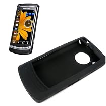 Shop4accessories Black Silicone Skin Tough Rubber Case for the Samsung i8910 Omnia HD