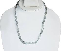 Romantic Valentine Gift Silver Smokeyquartz Necklace 19 inches (gnklc325b)