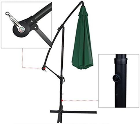 Uscanopy Patio Umbrella Offset 10' Hanging Umbrella Outdoor Market Umbrella Tan New (Green)