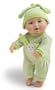 Wild Planet Water Babies Caucasian 9" Newborn Green Striped Bunny Romper
