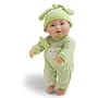 Wild Planet Water Babies Caucasian 9" Newborn Green Striped Bunny Romper