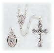 Queen of Heaven Rosary with 7mm Faux Mother of Pearl Beads, 18" Chain, and Matching Pendant - Gift Box Included - IMPORTED FROM ITALY