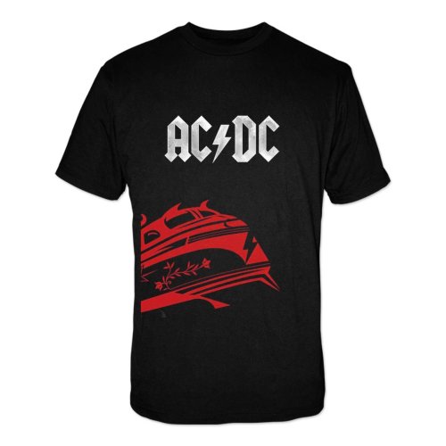 Mens AC/DC Rock N Roll Train Black Medium