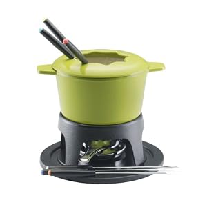 Rachael Ray 1-1 2-Quart Cast-Iron Fondue Set, Green by Rachael Ray