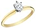 Diamond Solitaire Engagement Ring: 14K Yellow and White Gold 2/5 Carat (ctw) Brilliant Oval Cut (CERTIFIED)
