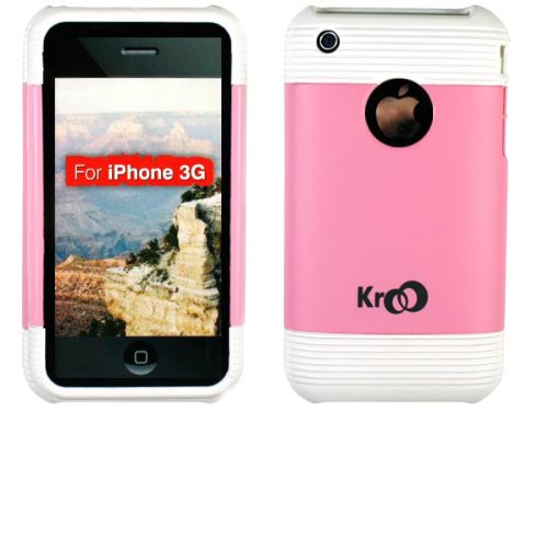 Pink Premium Crystal 2 Piece Case for iPhone 3G / 3G S (Compatible for all 3G / 3GS Models!!) + Mirror Screen Protector + Wisdom * Courage Wristband