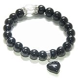 Swarovski And Black Onyx Heart Spiritual Protection Bracelet