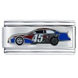 Nascar Car #45 Superlink Licensed Sports Italian Charms Bracelet Link