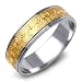 14K Gold Two-Tone Spiral Pattern Mens Wedding Band Ring