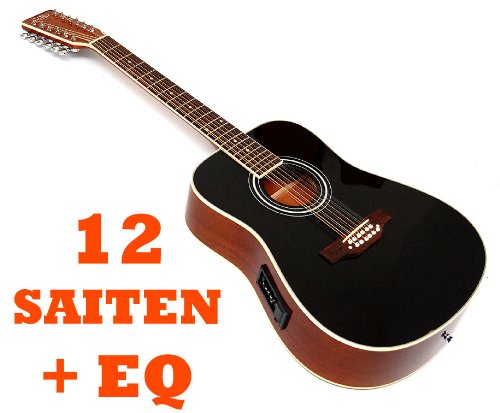 12 saitige Elektro Akustik Westerngitarre 