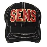 NHL OTTAWA SENATORS HOCKEY MESH BLACK HAT CAP SNAP BACK