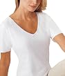 Cuddl Duds Softwear V-Neck Short Sleeve Top p15080