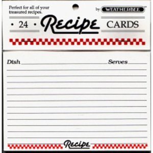 Weatherbee 4X6 recipe cards set of 24