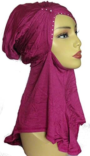 Full Coverage Underscarf Turban Look Front Fuchsia
