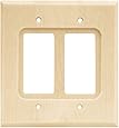 BRAINERD 64655 Wood Square Double Decorator Wall Plate / Switch Plate / Cover, Unfinished Wood
