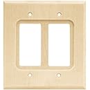 BRAINERD 64655 Wood Square Double Decorator Wall Plate / Switch Plate / Cover, Unfinished Wood
