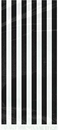 Party Favors & Goody Bags Black Striped Cello Bags, 20pk