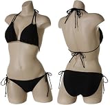 JAMAICAN STYLE Triangle String Bikini (Black)