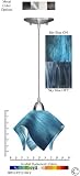 Jezebel Radiance® Flame Pendant Small. Hardware: Nickel. Glass: Sky Blue Teal