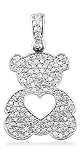 Diamond Sziro Bear pendant with open heart in 18K