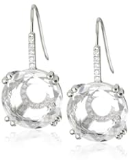 Suzanne Kalan "Vitrine" Round White Topaz and Diamond Earrings , .35ct