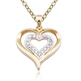 18k Yellow Gold Plated Sterling Silver Pearl and Diamond Accent Double Heart Pendant, 18 41yPpifWOBL. SL160 18k Yellow Gold Plated Sterling Silver Pearl and Diamond Accent Double Heart Pendant, 18