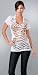 Monrow Foil Corset Print V Neck Tee
