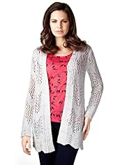 Per Una Cotton Rich Open Front Crochet Cardigan