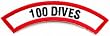 100 Dives Chevron Patch Embroidered Iron On Scuba Diving Emblem Souvenir